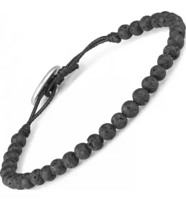 Черный браслет Everiot Select LNS-0233 из вулканической лавы