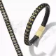 Мужской черный браслет TATIC SLQ-1004 из стали и экокожи
