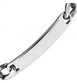 Мужской панцирный браслет-цепочка Everiot SB-ZS-7635 с пластиной для гравировки из стали