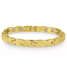 Мужской магнитный браслет из стали Magnetana KBM-180845 с покрытием цвета желтого золота