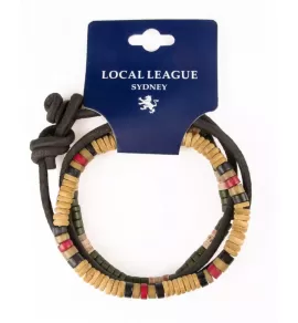 Набор мужских браслетов из кожи, дерева и кости  Local League CS-LBM20