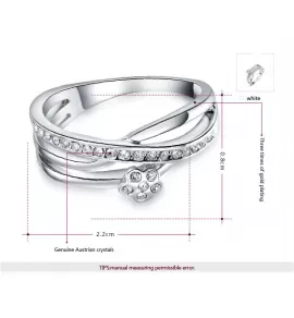 Кольцо ROZI RG-91225A с прозрачными кристаллами