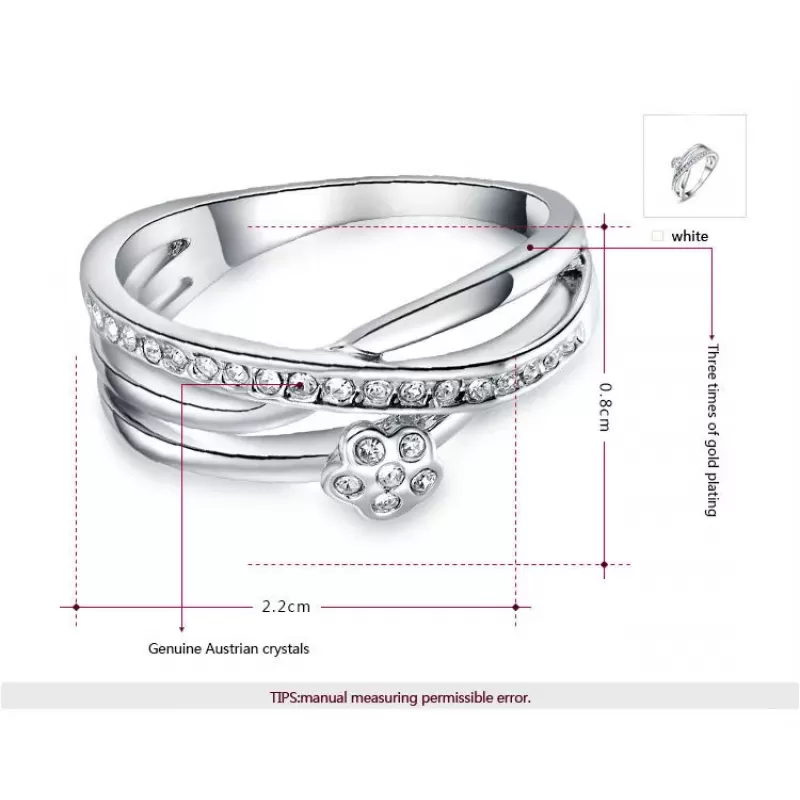 Кольцо ROZI RG-91225A с прозрачными кристаллами