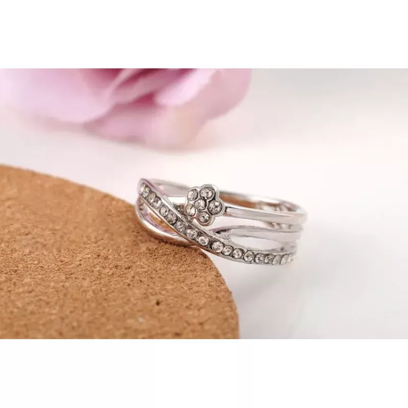 Кольцо ROZI RG-91225A с прозрачными кристаллами