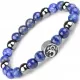 Браслет на резинке Everiot Select LNS-0282 из лазурита и гематита с символом "ОМ"