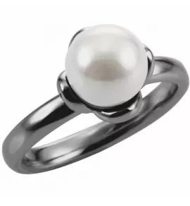 Кольцо для помолвки из стали Lonti AAB-852RSS "Жемчужная лилия"