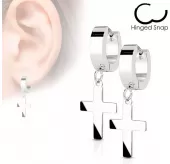 Набор серьги-кольца 3 пары TATIC SET-SE2079 из стали, с подвесками кресты