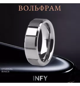 Кольцо из карбида вольфрама INFY R-TG-5014 с квадратными гранями
