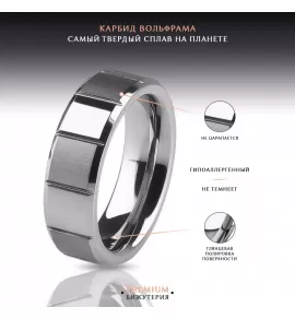 Кольцо из карбида вольфрама INFY R-TG-5014 с квадратными гранями