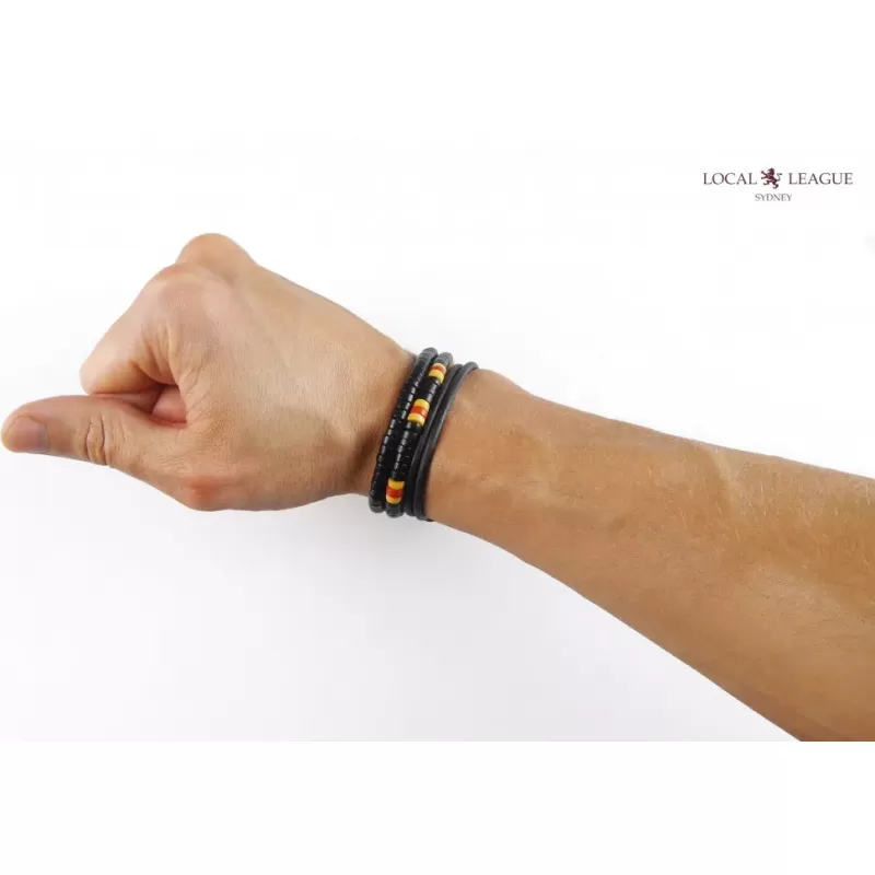 Набор мужских браслетов из кожи и дерева Local League CS-LBM21 в спортивном стиле