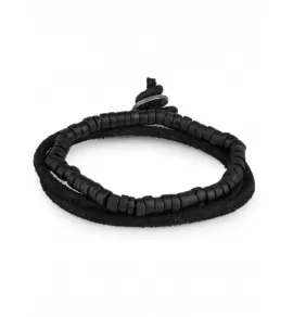 Набор мужских браслетов из кожи и дерева Local League CS-LBM21 в спортивном стиле