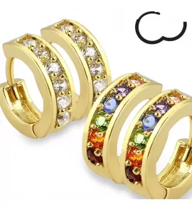 Женские серьги-кольца TATIC EB-001 круглые с фианитами