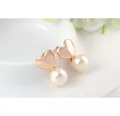 Серьги ROZI RR-03175B в форме сердца с жемчужиной