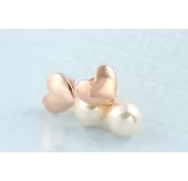 Серьги ROZI RR-03175B в форме сердца с жемчужиной