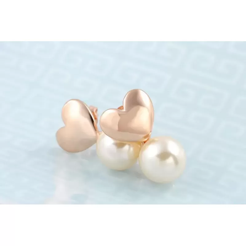 Серьги ROZI RR-03175B в форме сердца с жемчужиной