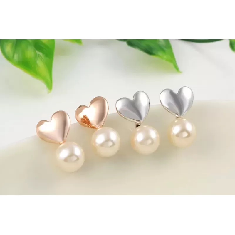 Серьги ROZI RR-03175B в форме сердца с жемчужиной