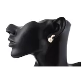 Серьги ROZI RR-03175B в форме сердца с жемчужиной