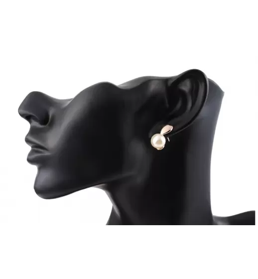 Серьги ROZI RR-03175B в форме сердца с жемчужиной