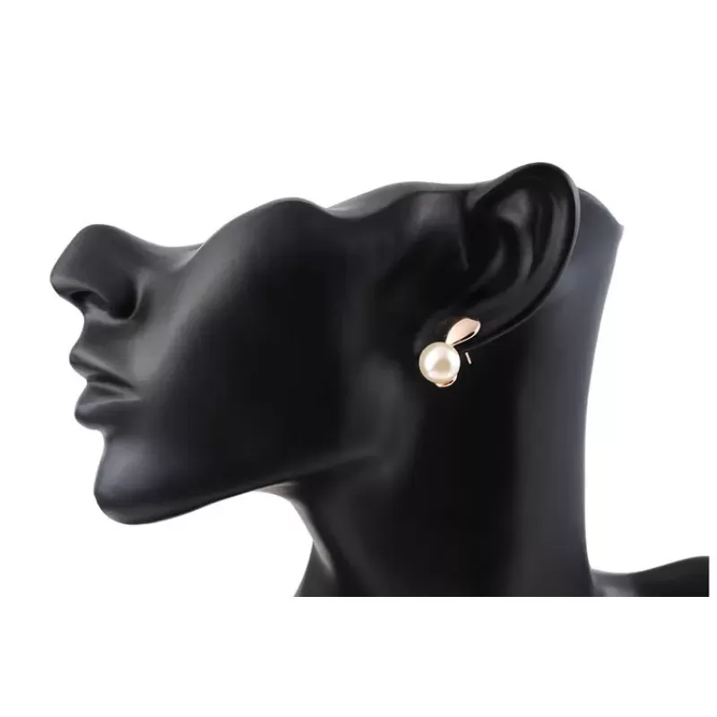 Серьги ROZI RR-03175B в форме сердца с жемчужиной