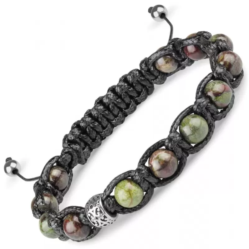 Браслет Шамбала из яшмы Everiot Select LNS-2220 с шармом