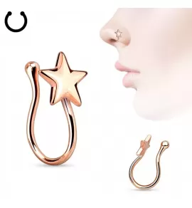 Пирсинг-обманка (клипса) для носа PiercedFish NOCL03-RD со звездой