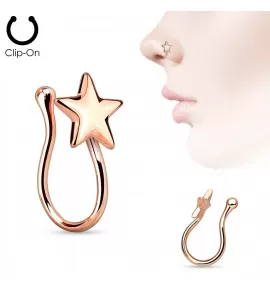 Пирсинг-обманка (клипса) для носа PiercedFish NOCL03-RD со звездой