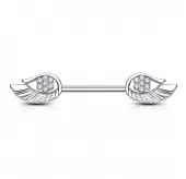 Штанга для пирсинга сосков PiercedFish KR14578-C из стали с фианитами