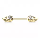 Штанга для пирсинга сосков PiercedFish KR14578-C из стали с фианитами
