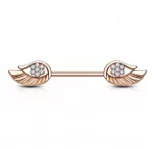 Штанга для пирсинга сосков PiercedFish KR14578-C из стали с фианитами