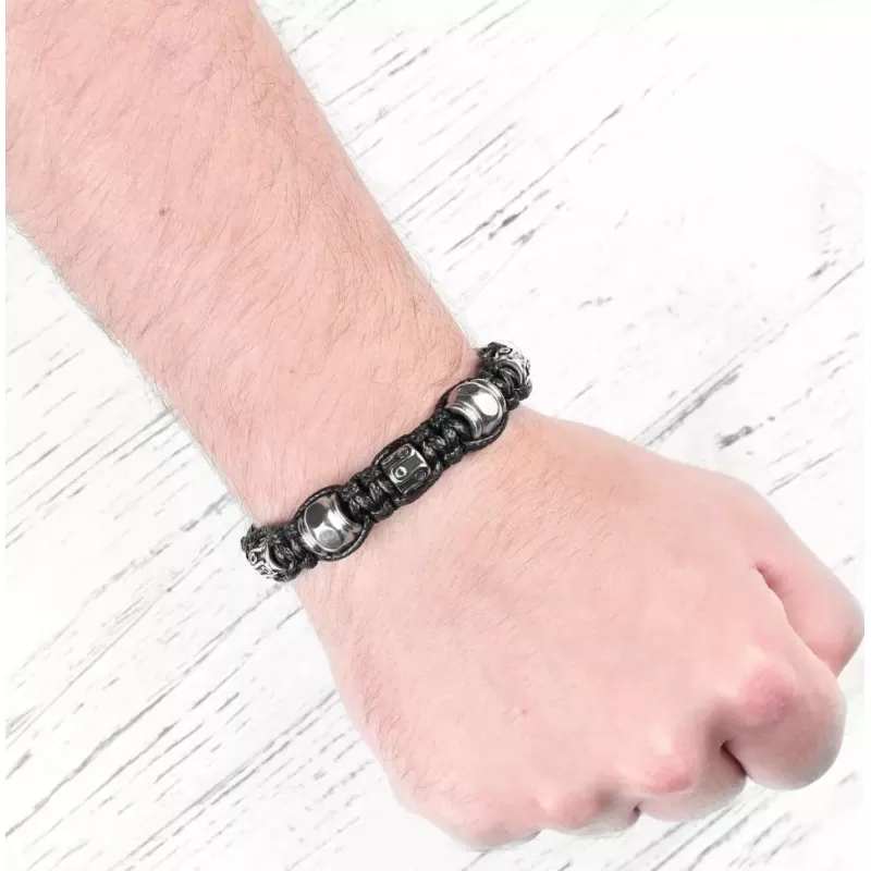 Плетеный мужской браcлет Шамбала с шармами из стали Everiot Select select LNS-2132