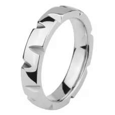 Кольцо из стали Everiot AAB-678RSS серебристое с насечками