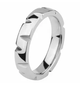 Кольцо из стали Everiot AAB-678RSS серебристое с насечками