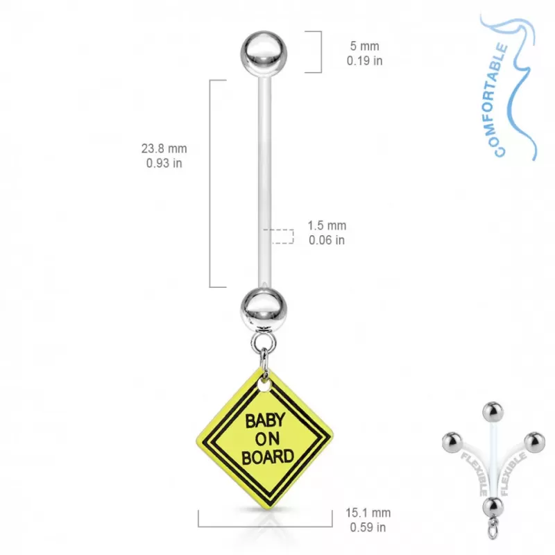 Пирсинг пупка банан PiercedFish NPG-1005 для беременных