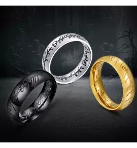 Кольцо Всевластия TATIC RSS-2765 из стали, с покрытием цвета розовое золото и надписью