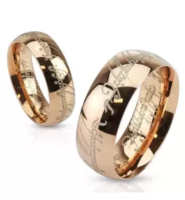 Кольцо Всевластия TATIC RSS-2765 из стали, с покрытием цвета розовое золото и надписью