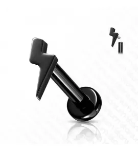 Серьга лабрет из титана с фигуркой молнии Pirslab TIL10-K для пирсинга хряща уха, губ