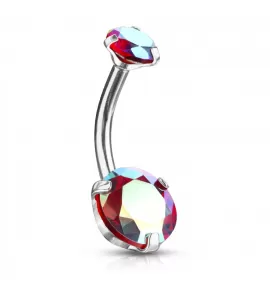 Серьга банан для пирсинга пупка Piercedfish NS017-ABR из стали с фианитами