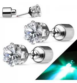 Серьги-гвоздики TATIC SEBKR-C с фианитом светящиеся