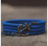 Браслет ANCHORSTUFF ANC-RP-3106 с винтажным якорем ярко-синий