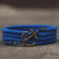 Браслет ANCHORSTUFF ANC-RP-3106 с винтажным якорем ярко-синий