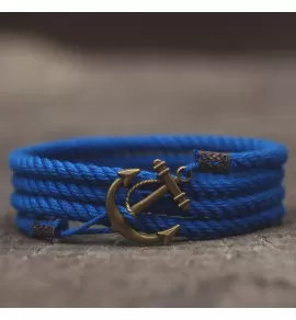 Браслет ANCHORSTUFF ANC-RP-3106 с винтажным якорем ярко-синий