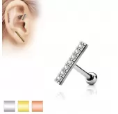 Серьга из стали "Палочка 12 мм" PiercedFish JA16694, микроштанга для пирсинга хряща уха, хеликса