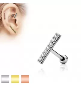 Серьга из стали "Палочка 12 мм" PiercedFish JA16694, микроштанга для пирсинга хряща уха, хеликса