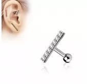 Серьга из стали "Палочка 12 мм" PiercedFish JA16694, микроштанга для пирсинга хряща уха, хеликса