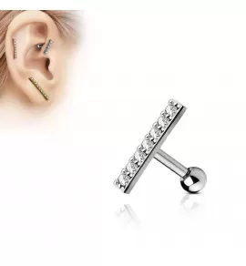 Серьга из стали "Палочка 12 мм" PiercedFish JA16694, микроштанга для пирсинга хряща уха, хеликса