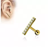 Серьга из стали "Палочка 12 мм" PiercedFish JA16694, микроштанга для пирсинга хряща уха, хеликса