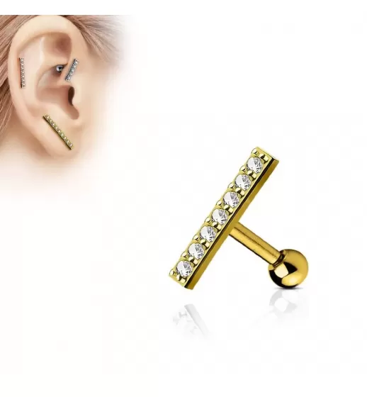 Серьга из стали "Палочка 12 мм" PiercedFish JA16694, микроштанга для пирсинга хряща уха, хеликса
