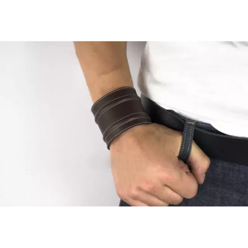 Кожаный браслет мужской Scappa M-504 коричневый