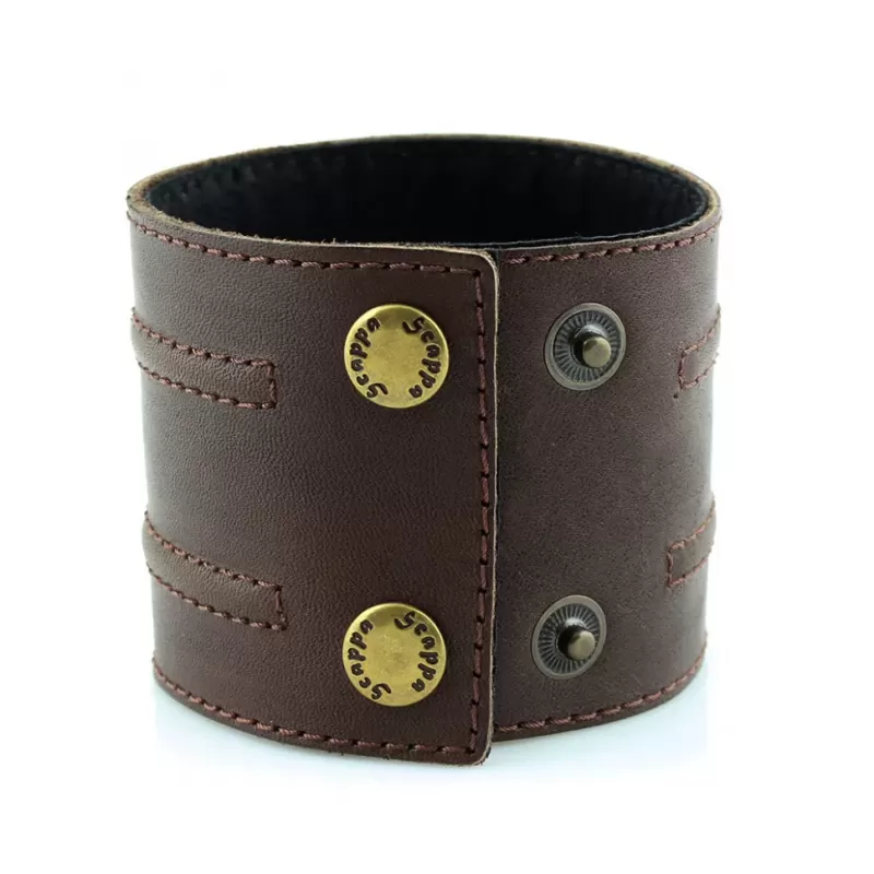 Кожаный браслет мужской Scappa M-504 коричневый