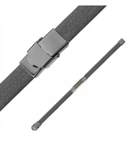 Черный мужской браслет из экокожи TATIC SLQ-1009R со стальной вставкой